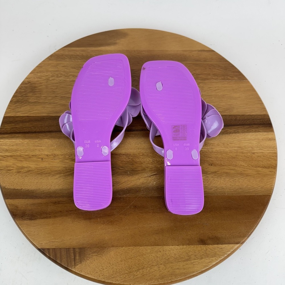 Womens Jeffrey Campbell Floralee Purple Jelly Thong Flip Flops Sandals Size‎ 8 M - Picture 7 of 8